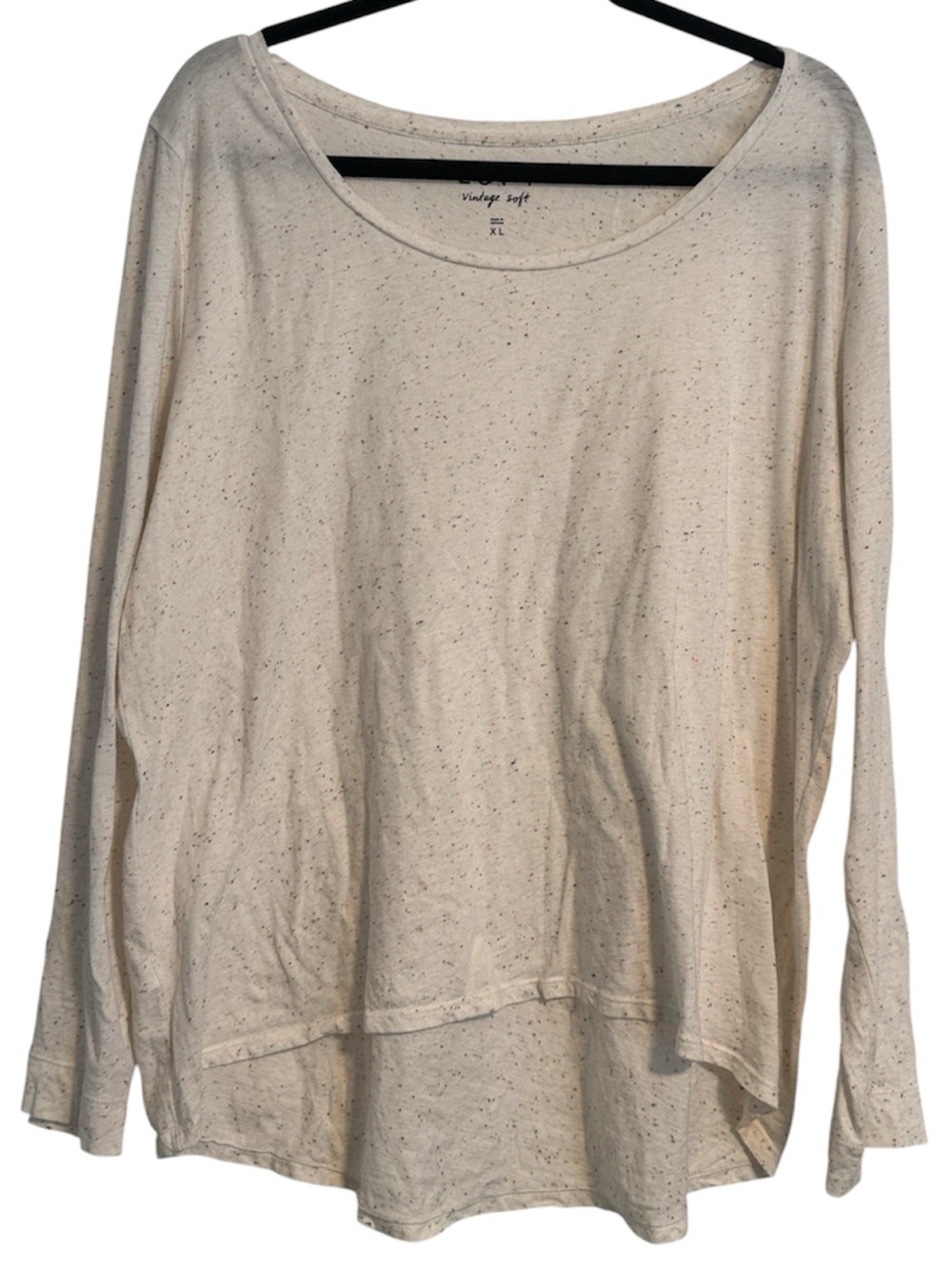 LOFT Vintage Soft Rainbow Speckled Scoop Neck Long Sleeve Tee